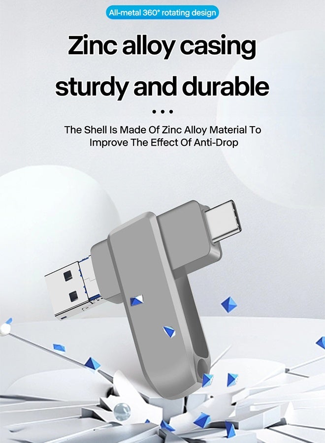 DUNISO USB Flash Drive，2TB 3-in-1 Multi-conversion Interface Memory Stick，USB 3.0 Memory Stick Thumb Drive，for iPhone/ipad/iPod/Computer/iOS and Android/PC ﻿ - Image 5