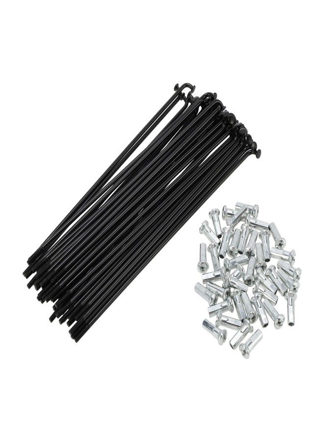 PARSKILO 38 Set 13G Bicycle Spokes 134mm Bike Wheel Spokes Carbon Steel Black - Image 1