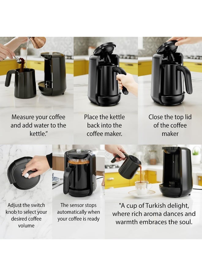 ساتشي ماكينة صنع القهوة التركية مع خاصية الإغلاق التلقائي 250 ml 480 W NL-COF-7049-BK أسود - Image 4