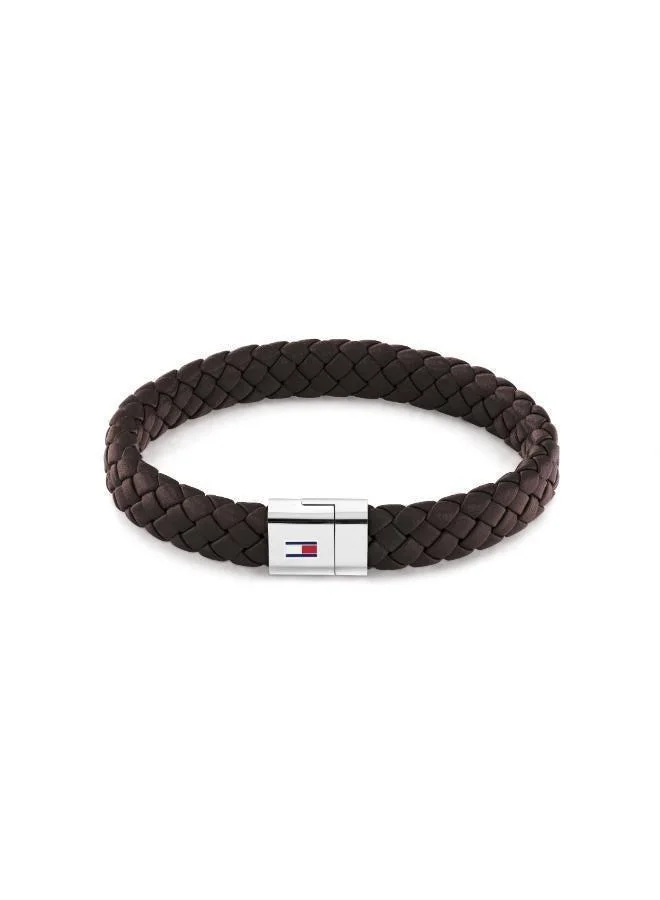 TOMMY HILFIGER Tommy Hilfiger Jewelry Men's Braided Leather Bracelet Brown - 2790330