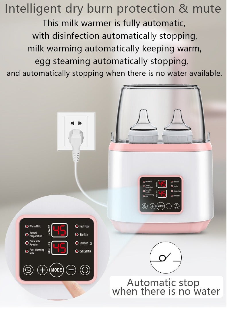 جوي لينك سخان زجاجات الأطفال مزود بشاشة LCD تعمل باللمس وجهاز تحكم عن بعد، درجة حرارة ثابتة على مدار 24 ساعة، إيقاف تشغيل تلقائي، تسخين سريع للحليب، تعقيم بالبخار، مناسب لتسخين أغذية الأطفال وإذابة الجليد عنها - Image 4