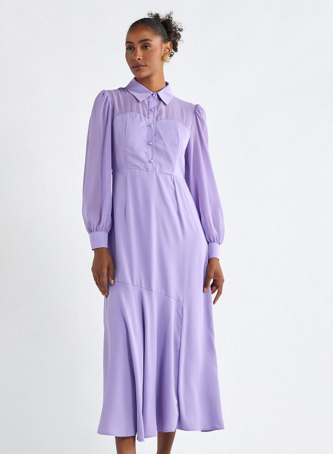 Splash FAV Lavender Button-Up Dress - Image 1