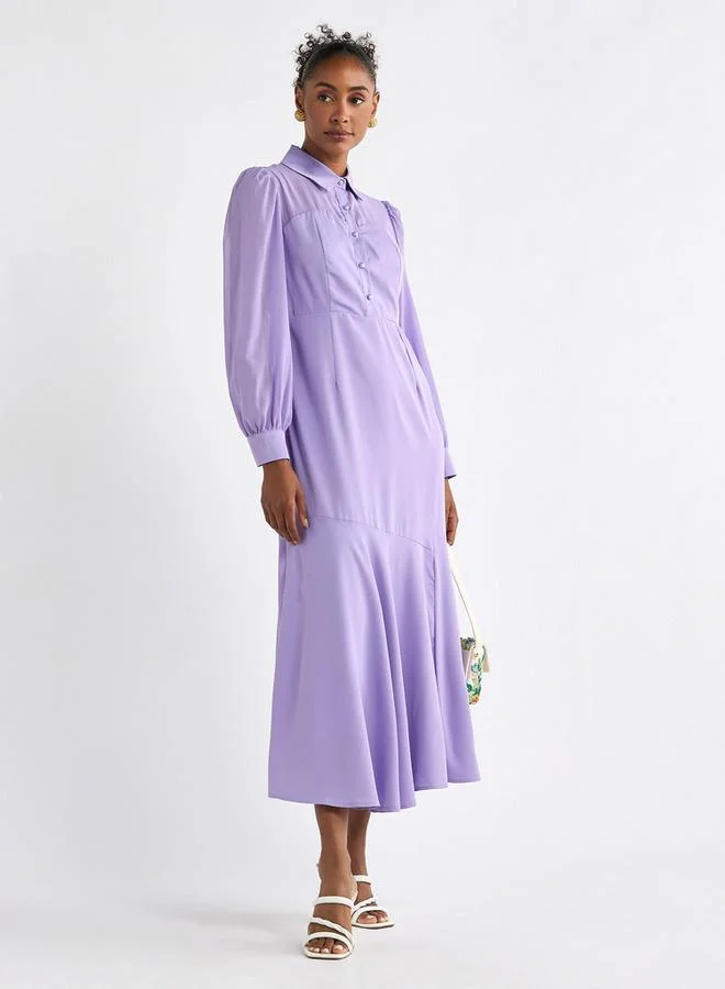 Splash FAV Lavender Button-Up Dress