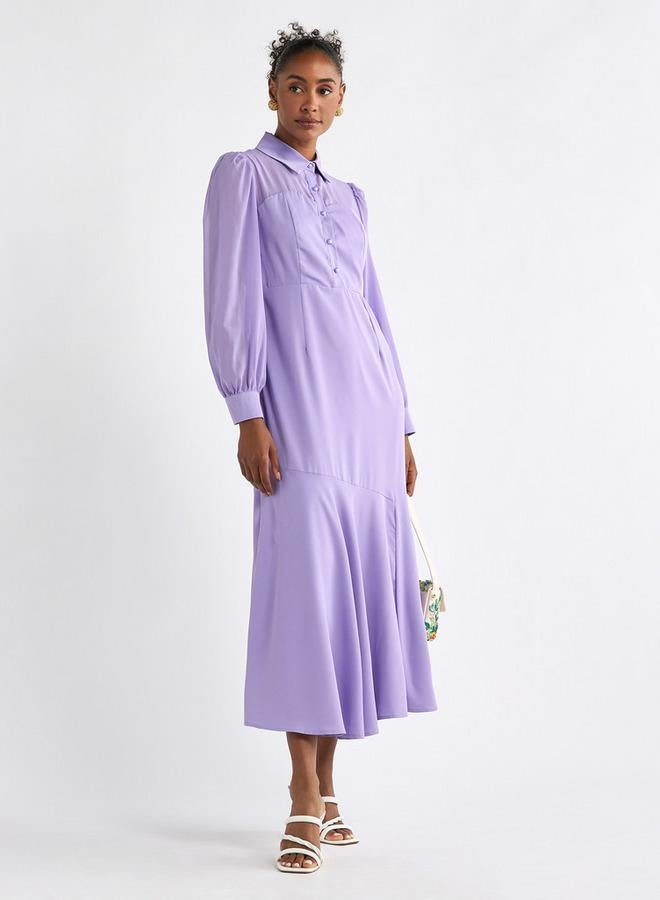 Splash FAV Lavender Button-Up Dress - Image 2