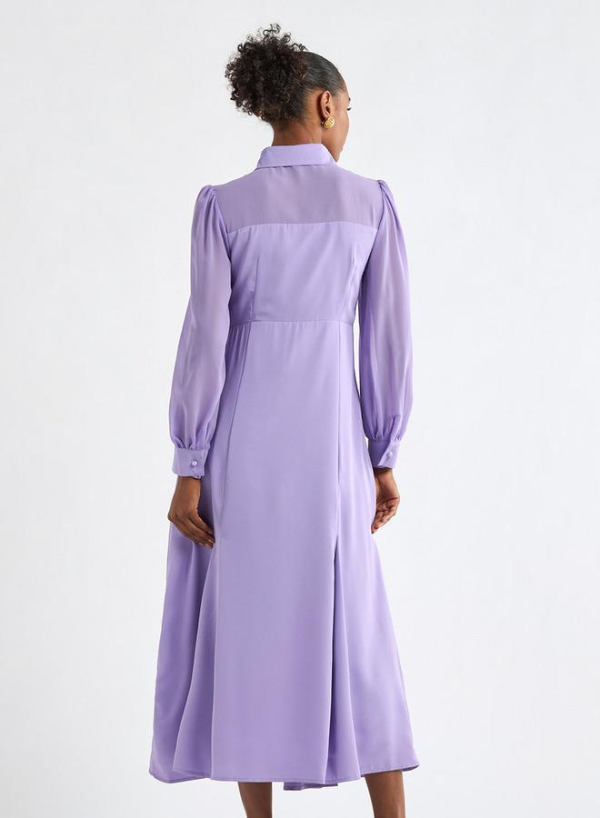 Splash FAV Lavender Button-Up Dress - Image 3