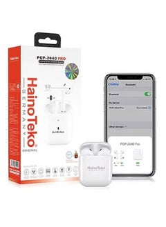 POP-2040 PRO Wireless Earphones With Leather Case Cover For iPhones and Android