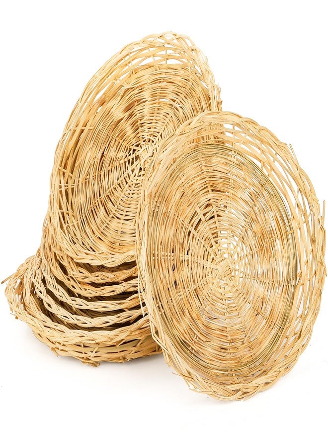 Fasmov 8 Pack Bamboo Paper Plate Holder, 10 inches Wicker Paper Plate Holder Bamboo Basket Plate, Hand Weave Brown Wicker Paper Plate Baskets for Home Picnic Daily Dinning Party Supplies - Image 4