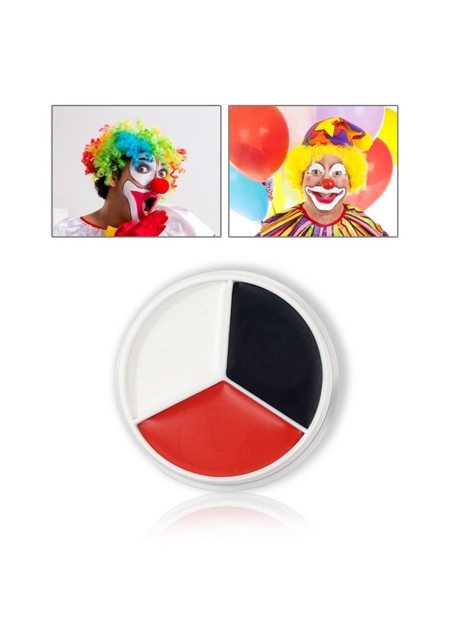 CAHIUYOA - Halloween Clown White Red Black Face Body Paint Makeupprofessional Foundation Cream For Zombie Vampire Cosplay Sfx Special Effects Makeup And Eye Black Baseball Football Softball Sports - Image 1
