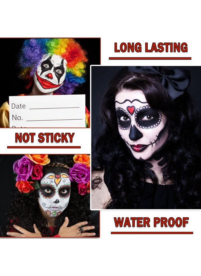 CAHIUYOA - Halloween Clown White Red Black Face Body Paint Makeupprofessional Foundation Cream For Zombie Vampire Cosplay Sfx Special Effects Makeup And Eye Black Baseball Football Softball Sports - Image 1