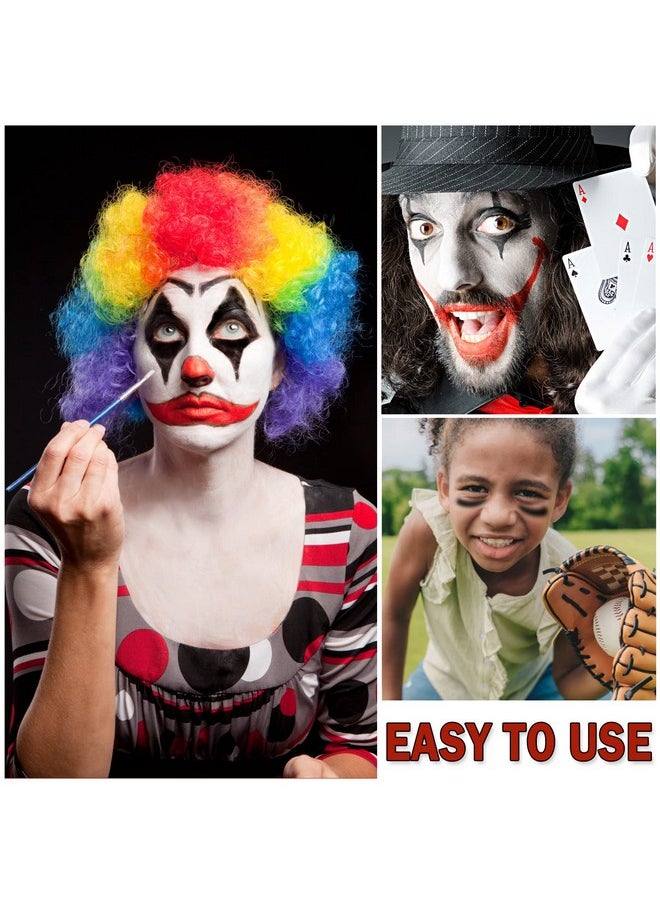 CAHIUYOA - Halloween Clown White Red Black Face Body Paint Makeupprofessional Foundation Cream For Zombie Vampire Cosplay Sfx Special Effects Makeup And Eye Black Baseball Football Softball Sports - Image 1