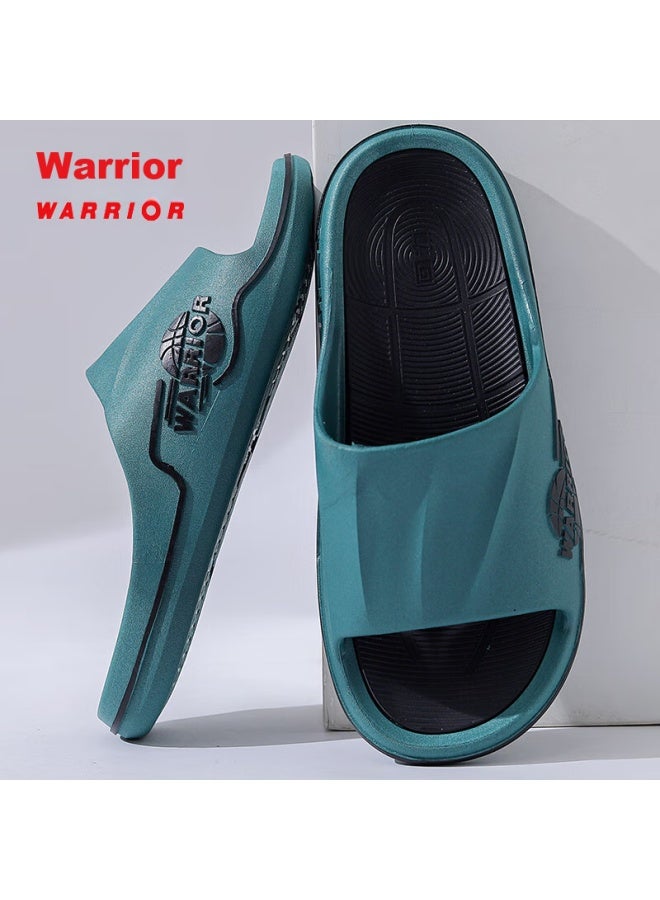 Pull Back Warrior Men's Sports Slippers Indoor Outdoor Wear-resistant Bathroom Soft And Non-slip Hl3986 Deep Green Black Size 44-45 - Image 4