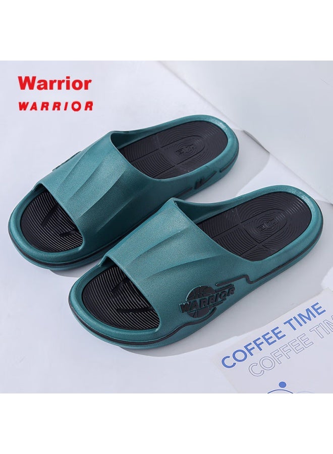Pull Back Warrior Men's Sports Slippers Indoor Outdoor Wear-resistant Bathroom Soft And Non-slip Hl3986 Deep Green Black Size 44-45 - Image 2