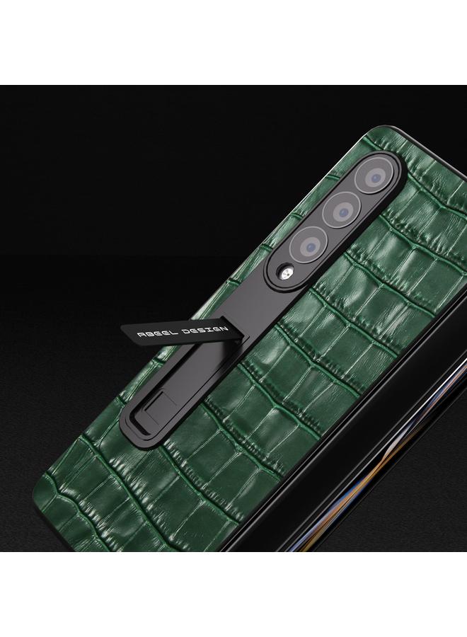 S-TOP Case For Samsung Galaxy Z Fold3 5G Integrated Crocodile Texture Genuine Leather Phone Case - Image 4