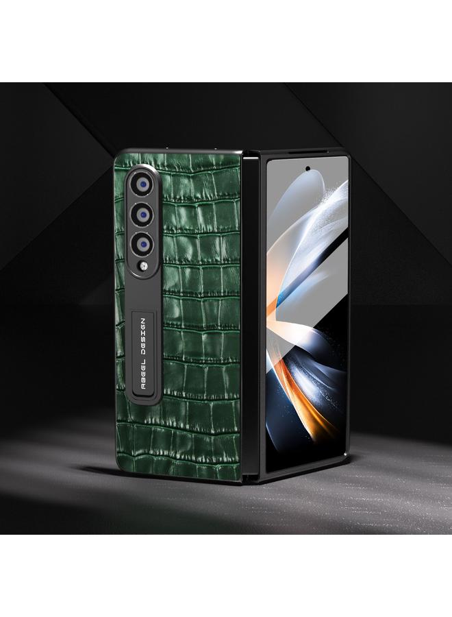 S-TOP Case For Samsung Galaxy Z Fold3 5G Integrated Crocodile Texture Genuine Leather Phone Case - Image 2