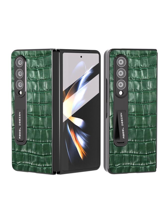 S-TOP Case For Samsung Galaxy Z Fold3 5G Integrated Crocodile Texture Genuine Leather Phone Case - Image 1