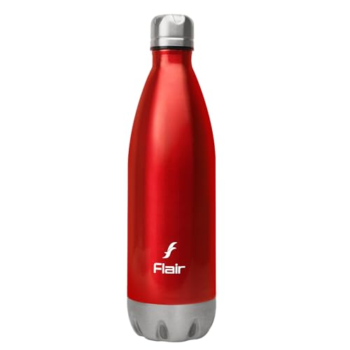 FLAIR Glam 1000ml Red Insulated Stainless Steel Water Bottle | BIS Certified | Double-Wall Flask for Hot & Cold | 304 Stainless Steel | Perfect for Office, Gym & School - Image 1