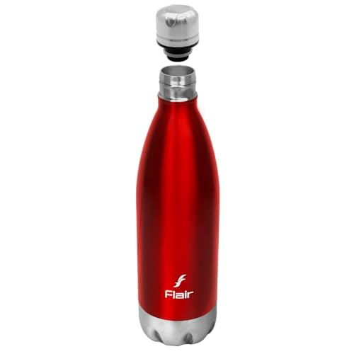 FLAIR Glam 1000ml Red Insulated Stainless Steel Water Bottle | BIS Certified | Double-Wall Flask for Hot & Cold | 304 Stainless Steel | Perfect for Office, Gym & School - Image 2