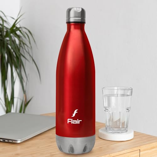 FLAIR Glam 1000ml Red Insulated Stainless Steel Water Bottle | BIS Certified | Double-Wall Flask for Hot & Cold | 304 Stainless Steel | Perfect for Office, Gym & School - Image 5
