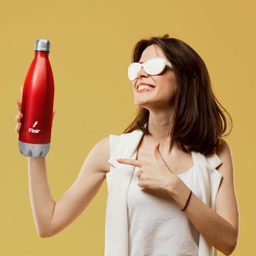 FLAIR Glam 1000ml Red Insulated Stainless Steel Water Bottle | BIS Certified | Double-Wall Flask for Hot & Cold | 304 Stainless Steel | Perfect for Office, Gym & School - Image 4