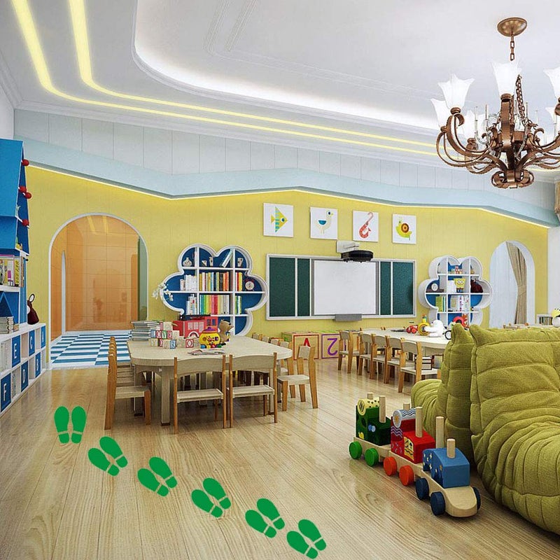 Finduat 20 Pairs 40 Prints Green Kids Size Shoes Footprint Stickers Decals, Floor Wall Stairs to Guide Directions for School, Dance Studio, Floor Stickers St. Patrick's Day Party Decoration - Image 3