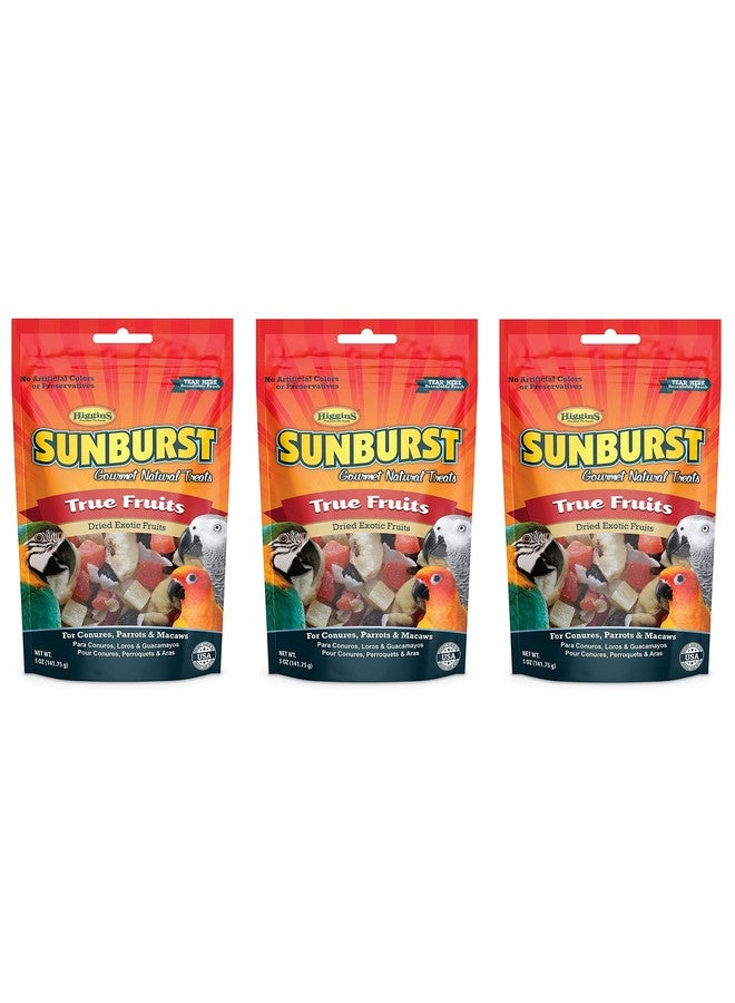 Higgins 3 Pack of Sunburst Gourmet Natural Bird Treats, 5 Ounces Each, True Fruits Flavor, for Conures Parrots and Macaws - Image 1