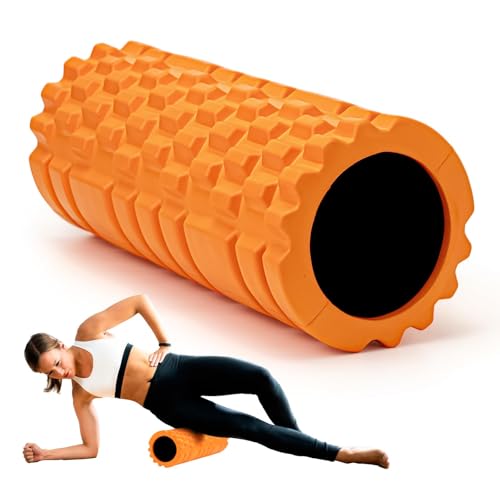 Krightlink Foam Roller High Density 13" Patented Exercise Roller for Deep Tissue Muscle Massage, Muscle Massage and Myofascial Trigger Point Release, Relieves Muscle Pain, Improves Mobility (Orange) - Image 1