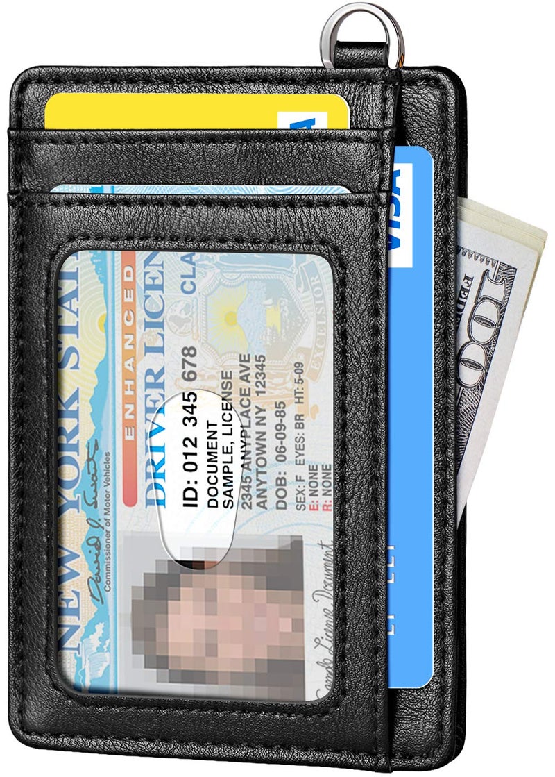 FurArt محفظة فورا آرت النحيفة البسيطة، محافظ جيب أمامية، حجب RFID، حامل بطاقات ائتمان للرجال - أسود - Image 2