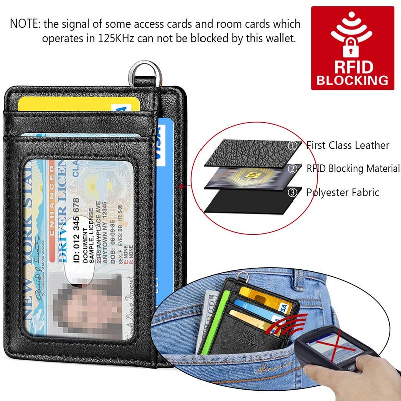 FurArt محفظة فورا آرت النحيفة البسيطة، محافظ جيب أمامية، حجب RFID، حامل بطاقات ائتمان للرجال - أسود - Image 5