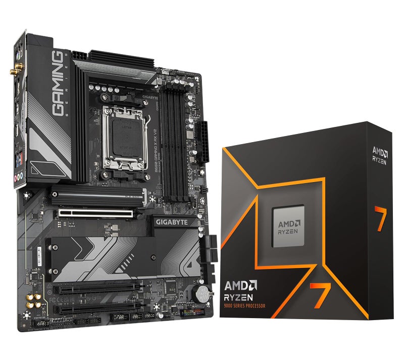 Micro Center AMD Ryzen 7 9700X CPU Processor Bundle with GIGABYTE B650 Gaming X AX V2 Motherboard - Image 1