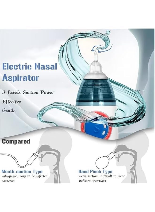 شفاط أنف للأطفال، شفاط أنف كهربائي للأطفال الصغار، منظف أنف أوتوماتيكي مع 3 رؤوس سيليكون، مستوى شفط قابل للتعديل، منظف مخاط الأطفال القابل لإعادة الشحن (صاروخ صغير) - Image 4