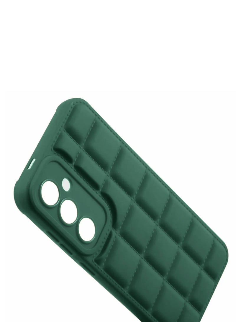 Wtech Samsung Galaxy S24 Plus / S24+ 2024 Premium Soft Liquid Silicone Puff Surface Case Cover - Dark Green - Image 4