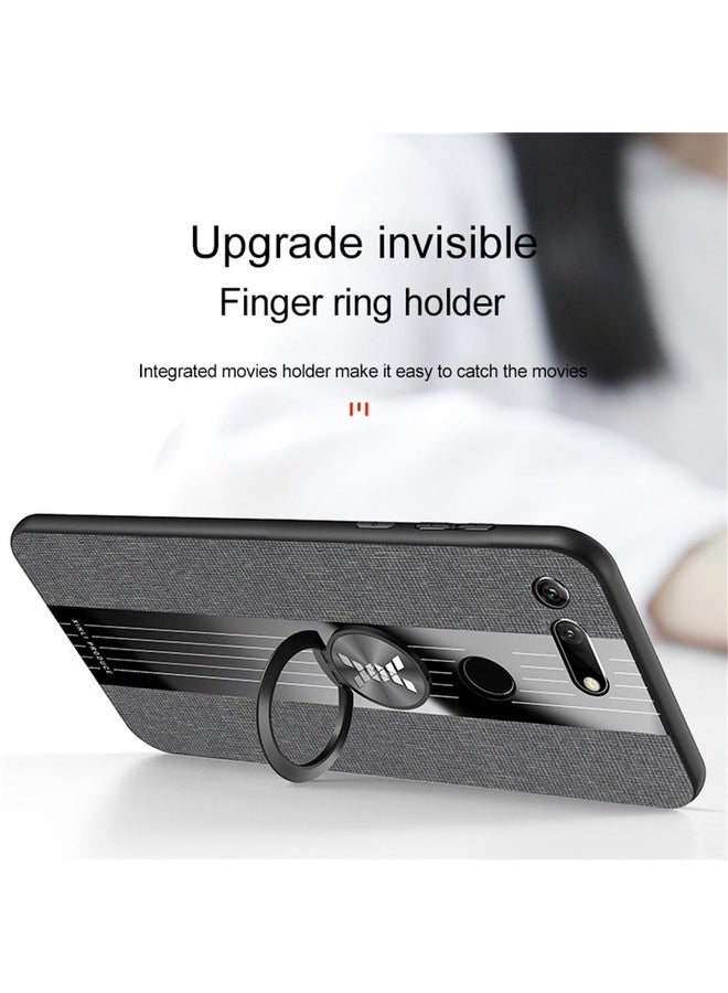 HuHa Case Cover For Huawei Honor View 20 XINLI Stitching Cloth Textue Shockproof TPU Protective Case with Ring Holder(Blue) - Image 4