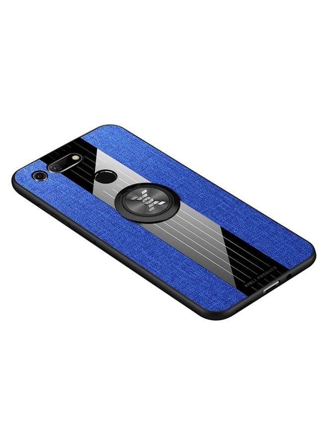 HuHa Case Cover For Huawei Honor View 20 XINLI Stitching Cloth Textue Shockproof TPU Protective Case with Ring Holder(Blue) - Image 1