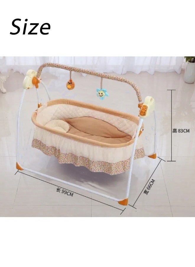 Generic - Electric Baby Rocker, Cradle Rocker, Intelligent Music Lay Flat Folding Sleeping Bed With Mattress, Mosquito Net, Pillows, Remote Control , Can Swing, Can Be Timed, Can Play Music, For Little Babies - Image 1