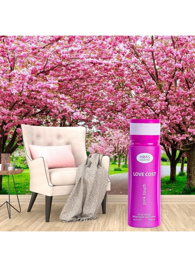 هيبا'ز كوليكشن لوف كوست بينك تاتش بور فيم مزيل العرق سبراي للجسم - 6.6 أونصة سائلة. أوز. (200 مل) | رائحة الأزهار والفواكه الأنيقة | نضارة تدوم طويلاً وحماية من الروائح الكريهة - Image 3