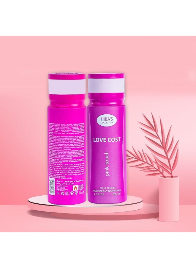 هيبا'ز كوليكشن لوف كوست بينك تاتش بور فيم مزيل العرق سبراي للجسم - 6.6 أونصة سائلة. أوز. (200 مل) | رائحة الأزهار والفواكه الأنيقة | نضارة تدوم طويلاً وحماية من الروائح الكريهة - Image 2