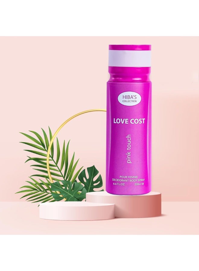 هيبا'ز كوليكشن لوف كوست بينك تاتش بور فيم مزيل العرق سبراي للجسم - 6.6 أونصة سائلة. أوز. (200 مل) | رائحة الأزهار والفواكه الأنيقة | نضارة تدوم طويلاً وحماية من الروائح الكريهة - Image 5
