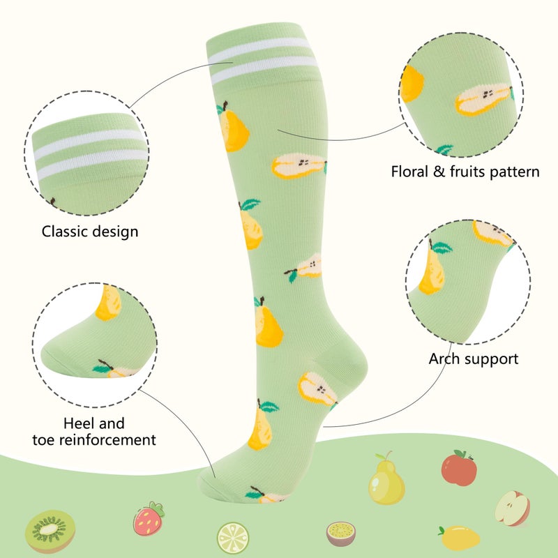 fenglaoda Compression Socks for Women Men Support Circulation 6 Pairs Socks For Nurse, Travel, Flight - Image 2