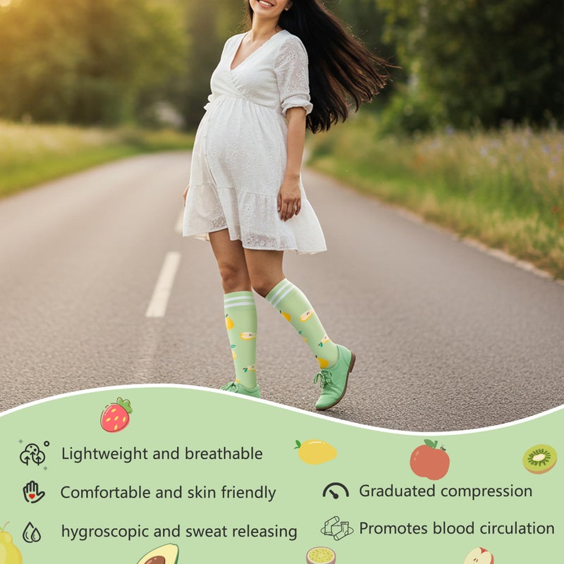 fenglaoda Compression Socks for Women Men Support Circulation 6 Pairs Socks For Nurse, Travel, Flight - Image 3
