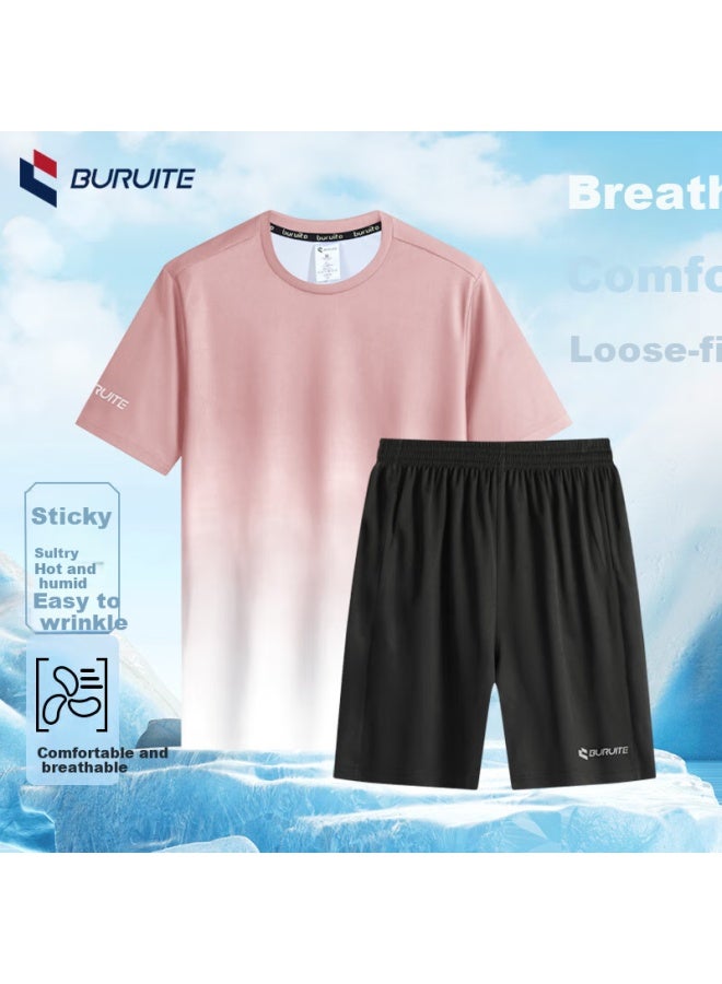 Buruite Women's Fitness Clothing Spring And Summer Ice Silk Quick-drying Short Sleeve Sports Suit Basketball Equipment Training Running T-shirt - Image 2
