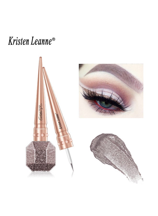 Liquid Glitter Eyeliner, Metallic Satin Eyeliner Liquid Liner Multi-Reflective Sparkle Finish, Smudge-proof Long-lasting Glitter Eye Shadow Makeup