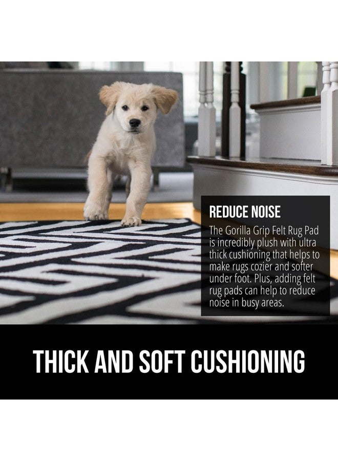 GORILLA GRIP Felt and Natural Rubber Stay in Place Slip Resistant Rug Pad, 1/4” Thick, 3x5 FT Protective Padding for Under Area Rugs, Cushioned Gripper Pads, Carpet Runners, Hardwood Floors Protection - Image 4