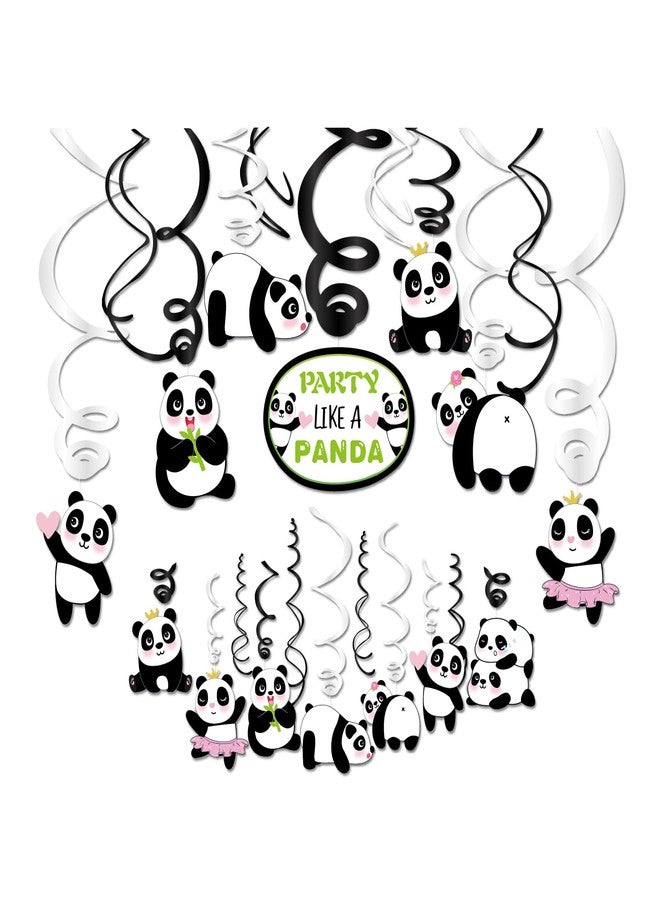 Lide Road 30Ct Panda Hanging Swirl Decorations Panda Ceiling Hanging Swirl Decorations for Girls Boys Kids Home,Classroom Baby Showers Birthday Party Supplies Panda Bear Party Supplies - Image 3