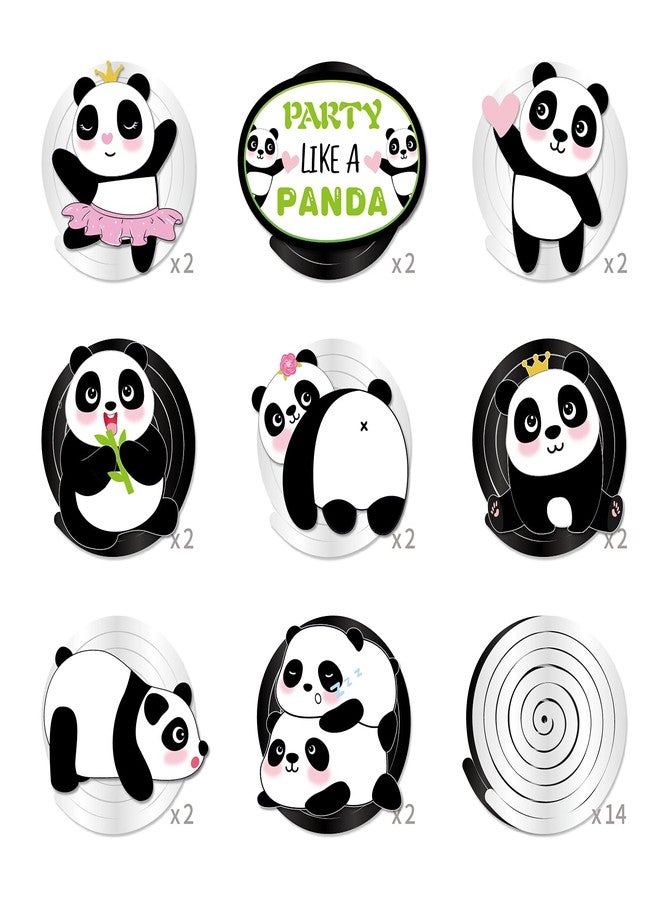 Lide Road 30Ct Panda Hanging Swirl Decorations Panda Ceiling Hanging Swirl Decorations for Girls Boys Kids Home,Classroom Baby Showers Birthday Party Supplies Panda Bear Party Supplies - Image 2