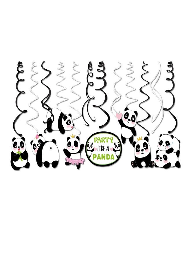 Lide Road 30Ct Panda Hanging Swirl Decorations Panda Ceiling Hanging Swirl Decorations for Girls Boys Kids Home,Classroom Baby Showers Birthday Party Supplies Panda Bear Party Supplies - Image 4
