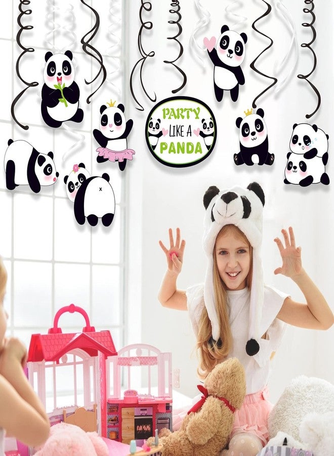 Lide Road 30Ct Panda Hanging Swirl Decorations Panda Ceiling Hanging Swirl Decorations for Girls Boys Kids Home,Classroom Baby Showers Birthday Party Supplies Panda Bear Party Supplies - Image 5