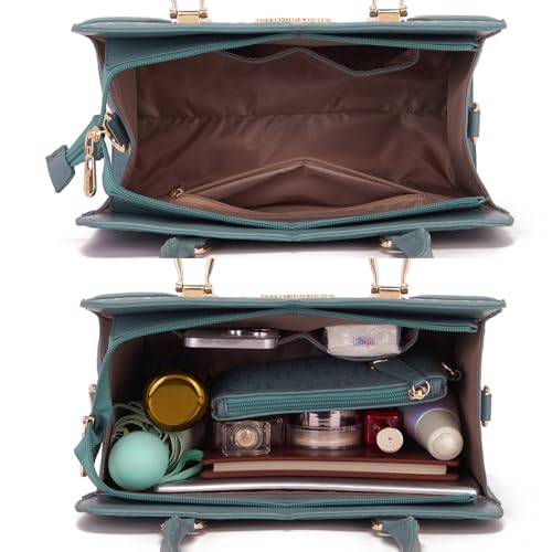 Soperwillton Women's Fashion Handbags Tote Bags Shoulder Bag Top Handle Satchel Purse Set 4pcs - Image 5