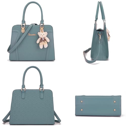 Soperwillton Women's Fashion Handbags Tote Bags Shoulder Bag Top Handle Satchel Purse Set 4pcs - Image 2