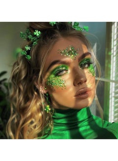 Mysense Green Body Glitter Gel,St Patricks Day Outfit Accessories for Women Girls,Chunky Mermaid Glitter Sequins for Face Eye Hair Decorations,Festival Rave Sparkling Glitter Makeup,30g  - Image 2