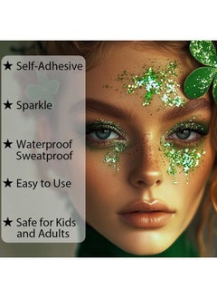 Mysense Green Body Glitter Gel,St Patricks Day Outfit Accessories for Women Girls,Chunky Mermaid Glitter Sequins for Face Eye Hair Decorations,Festival Rave Sparkling Glitter Makeup,30g  - Image 4